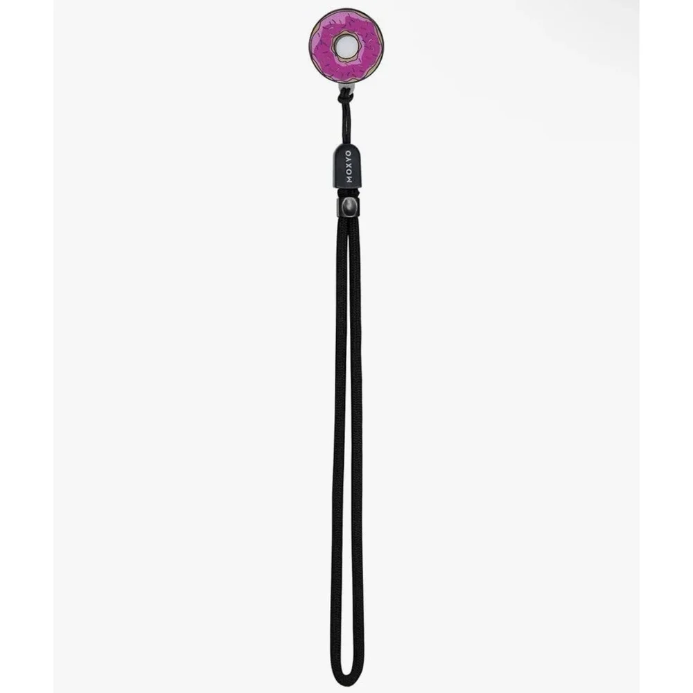 Moxyo Phone Wrist Universal Smartphone‎ Lanyard - Pink Donut/Black Lanyard